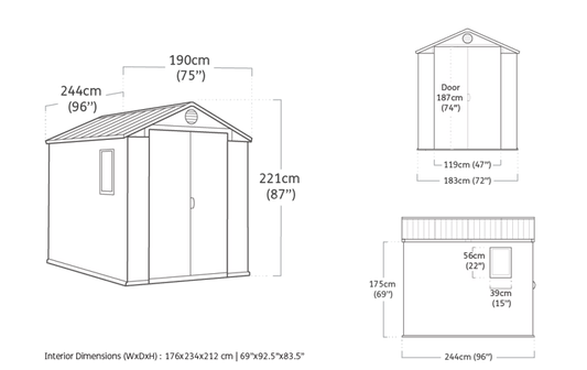 Keter Darwin Shed 6x8ft – Grey